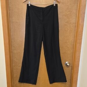 Isaac Mizrahi Black Wide-Leg Dress Pants